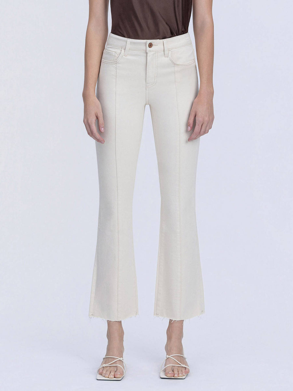 HIGH RISE SEAM DETAIL NATURAL COLOR BOOTCUT JEANS T7262NTR