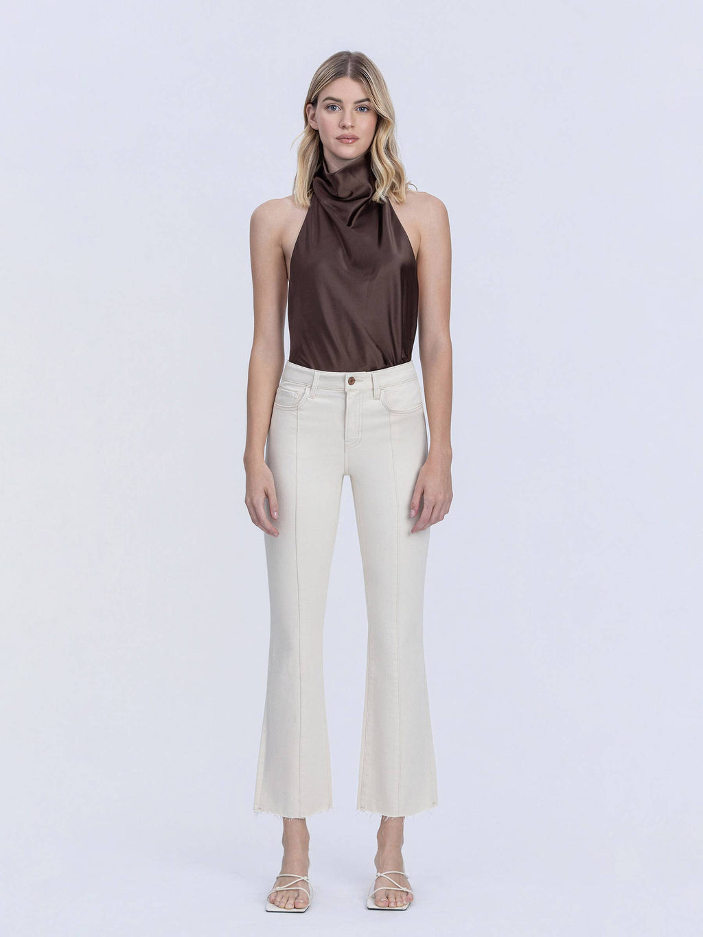 HIGH RISE SEAM DETAIL NATURAL COLOR BOOTCUT JEANS T7262NTR
